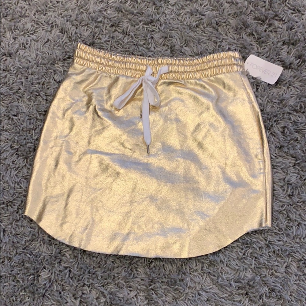 (2/$15) 🟡Gold Metallic Stretch Miniskirt